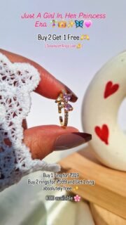 Caught between golden hour and soft girl dreams ✨💗🧚‍♀️🦋

Where everything feels lighter, prettier, a little more you...🫶

These rings are that feeling - subtle sparkle, playful charm, everyday luxury💗

Crafted to keep up with you - waterproof so they stay just as radiant through coffee runs, long days, late nights, and everything in between 🤌

Layer them like your moods, stack them like your stories, because your hands deserve to look as dreamy as you feel 🌸

And the best part?
buy 2 get 1 free.. because choosing just one was never the plan 🤭