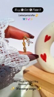 Buy 1 Get 1 Free ✨🎀🫶💌
Limited period offer 🦋
Buy 1 for 349 - Get 1 Absolutely Free 🤌
Caught between golden hour and soft girl dreams 🫶🍂🌻✨
Where everything feels lighter, prettier, alittle more you... 🤌
These rings are that feeling - subtle sparkle, playful charm, everyday luxury ✨
Crafted to keep up with you - waterproof so they stay just as radiant through coffee runs, long days, late nights, and everything in between 🎀
Layer them like your moods, stack them like your stories, because your hands deserve to look as dreamy as you feel 🫶💛