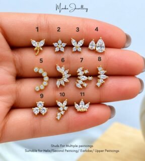 Combo Deal - Buy More Save More ✨
Buy 1 Pair for ₹299
Buy 2 pair for ₹469
Buy 3 pair for ₹569
Buy 4 pair for ₹659

🎀✨🫶🌸🌻

For the girls whose Pinterest boards are full of ear stacks. For the girls who stop scrolling when they see a cute piercing. For the girls who always have room for "just one more."

Your next obsession is almost here. 🎀✨

We found the studs you'll suddenly "need" in every Stack 🤌

New drop. Better quality. Cuter styles. Zero self-control.

Flat Backs - wear it, forget it's even there 🤌

✨ Premium 316L Stainless Steel 
✨ Waterproof 
✨ Tarnish-Free

For the girls whose Pinterest boards are full of ear stacks. For the girls who stop scrolling when they see a cute piercing. For the girls who always have room for "just one more."

Your next obsession is almost here. 🎀✨